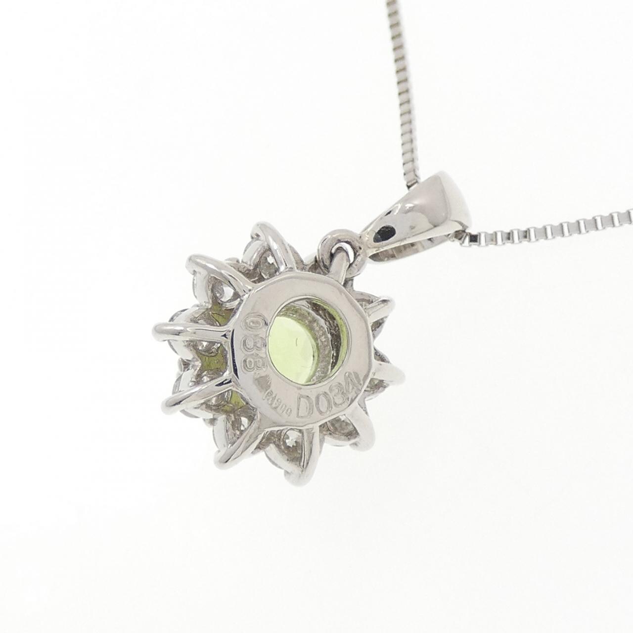 PT900/PT850 ペリドット ネックレス 0.88CT