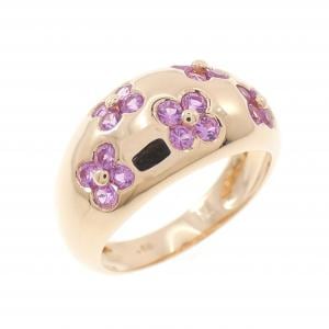 750PG フラワー サファイヤ リング 0.68CT
