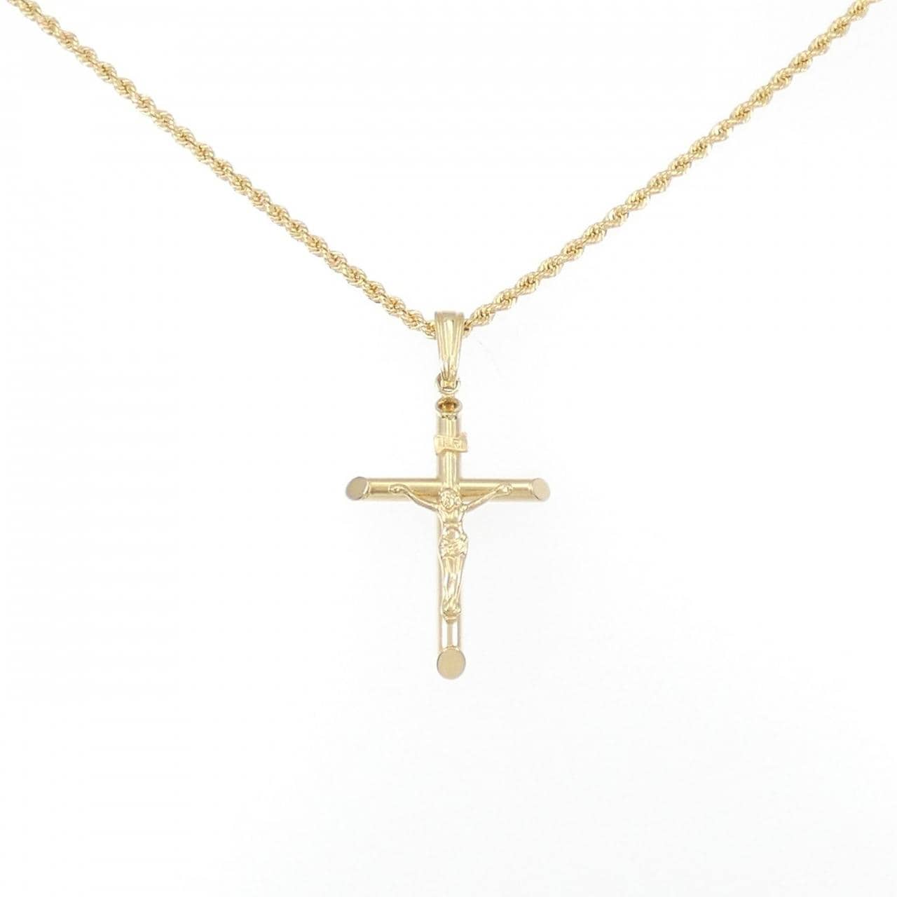 K18YG cross necklace