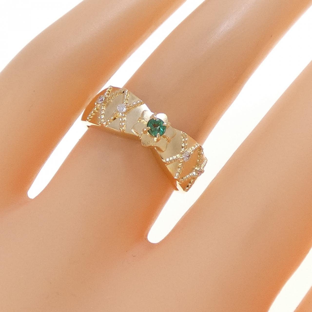 K18YG エメラルド リング