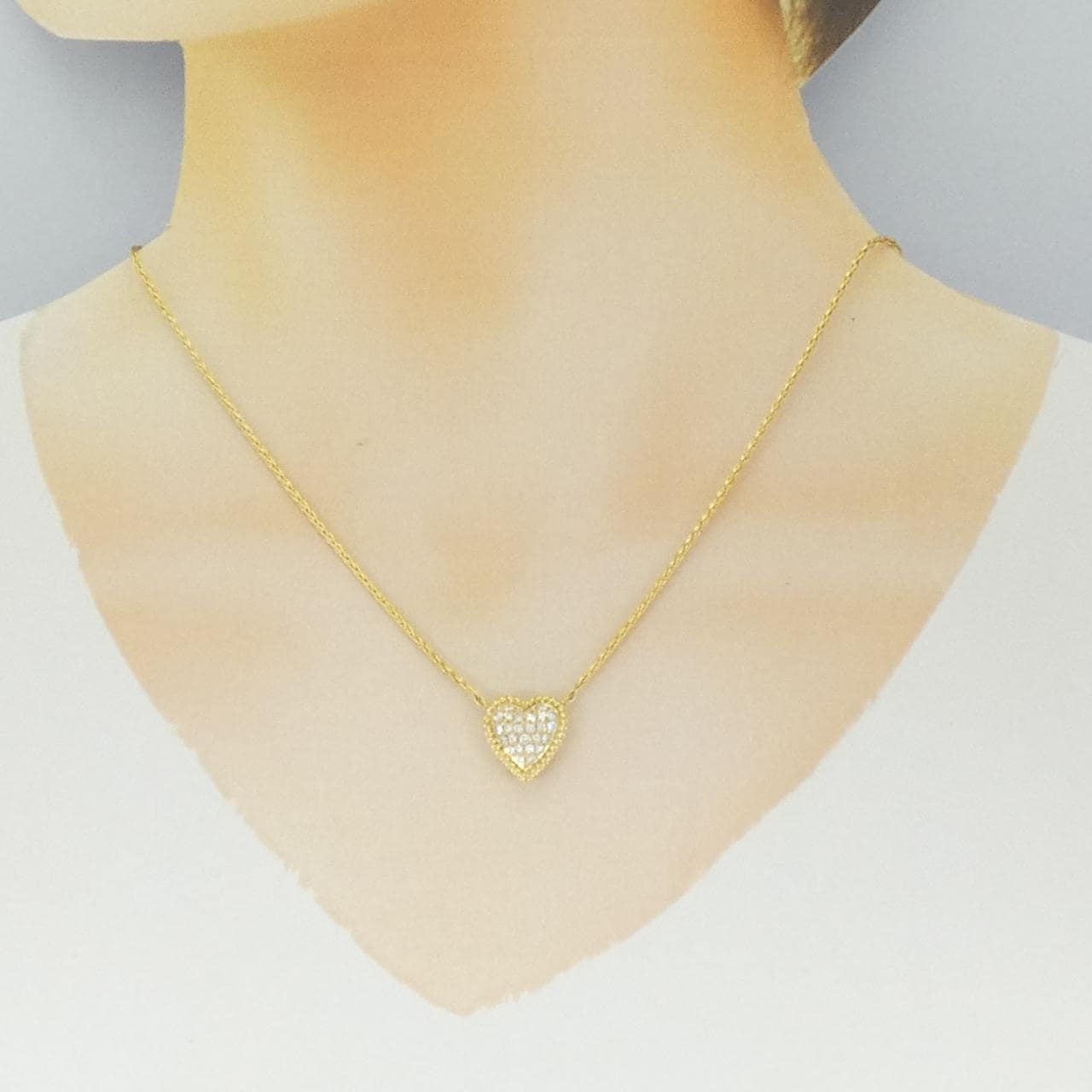 星の砂 ハート ダイヤモンド ネックレス 0.40CT