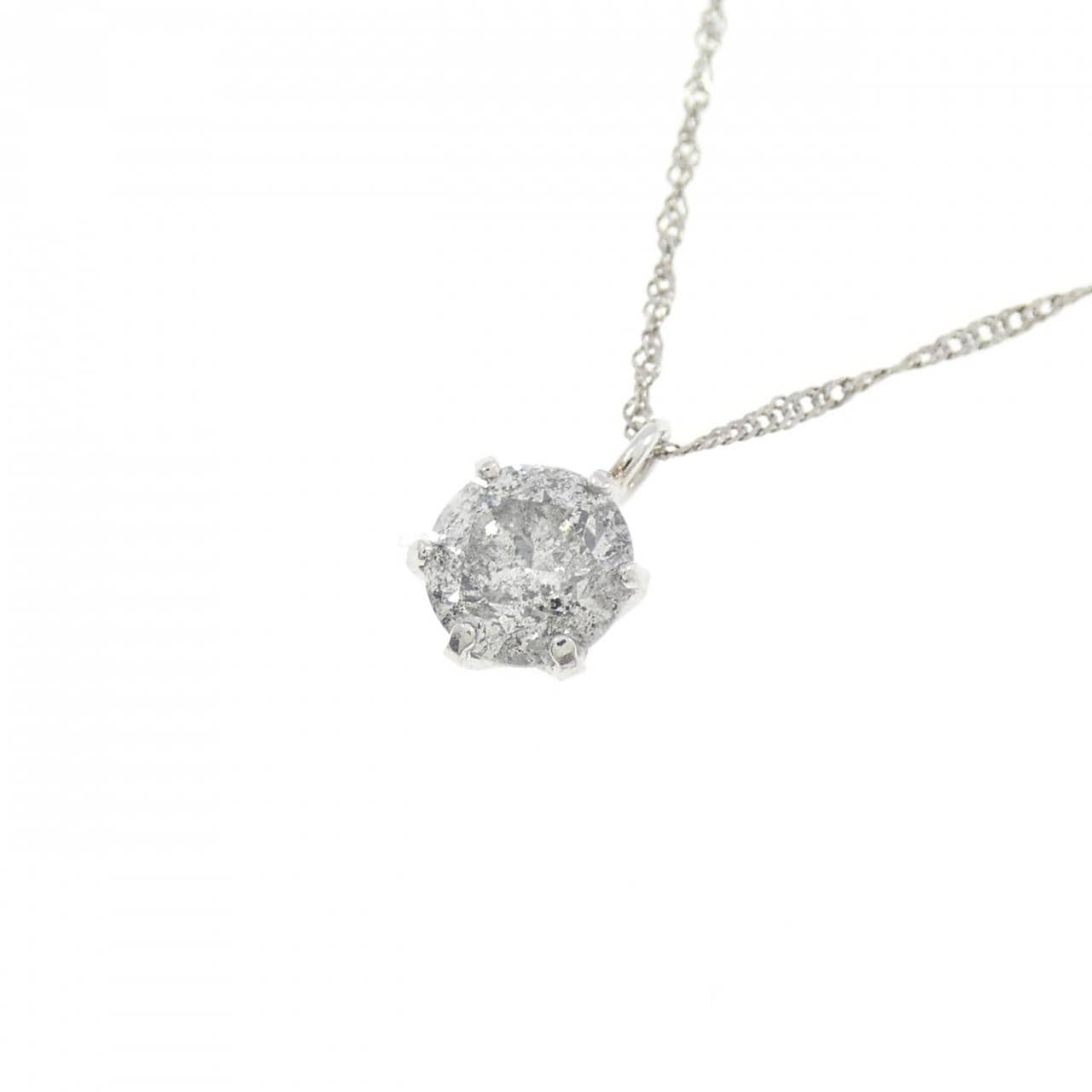 PT999/PT850 ソリティア ダイヤモンド ネックレス 0.4CT