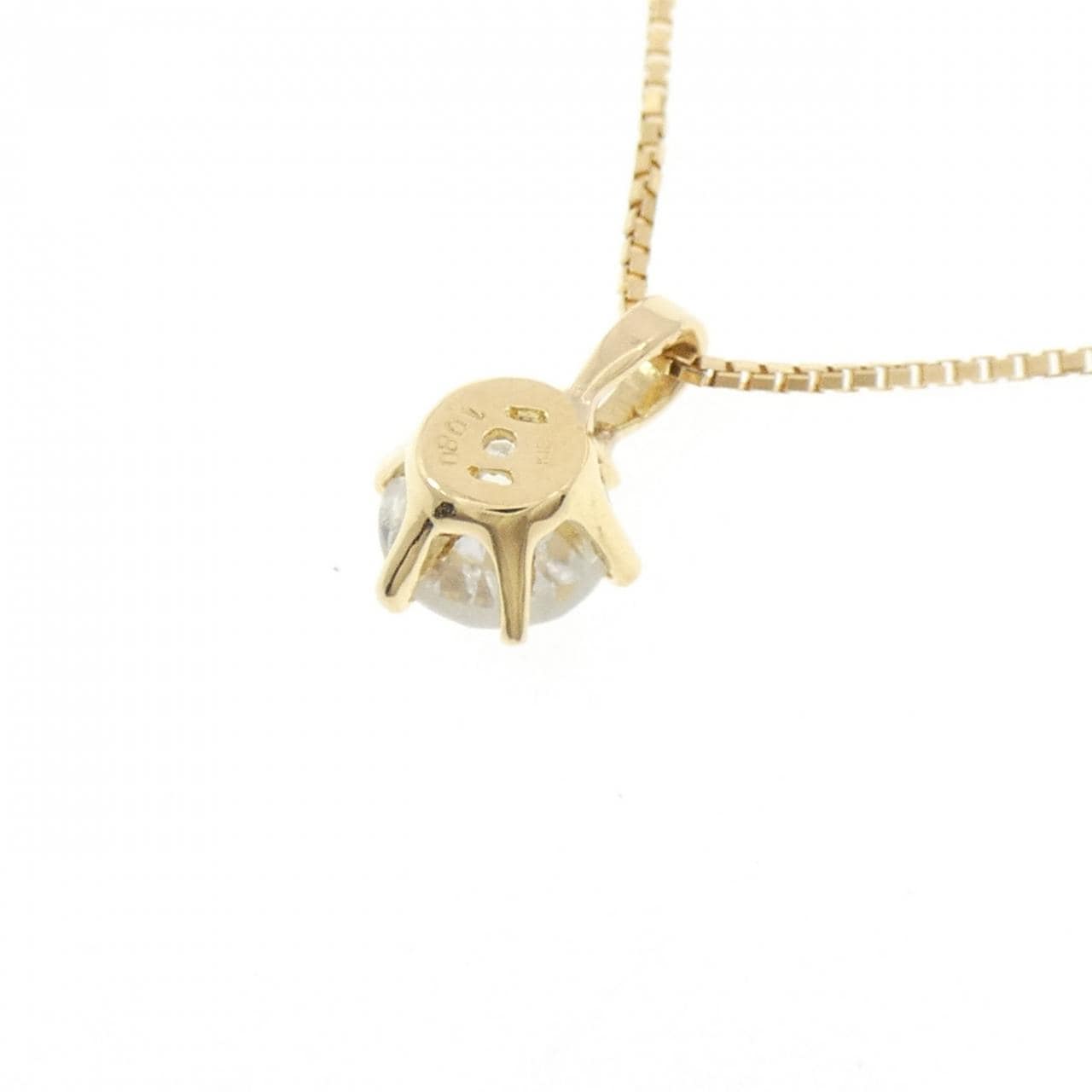 K18YG ソリティア ダイヤモンド ネックレス 1.080CT