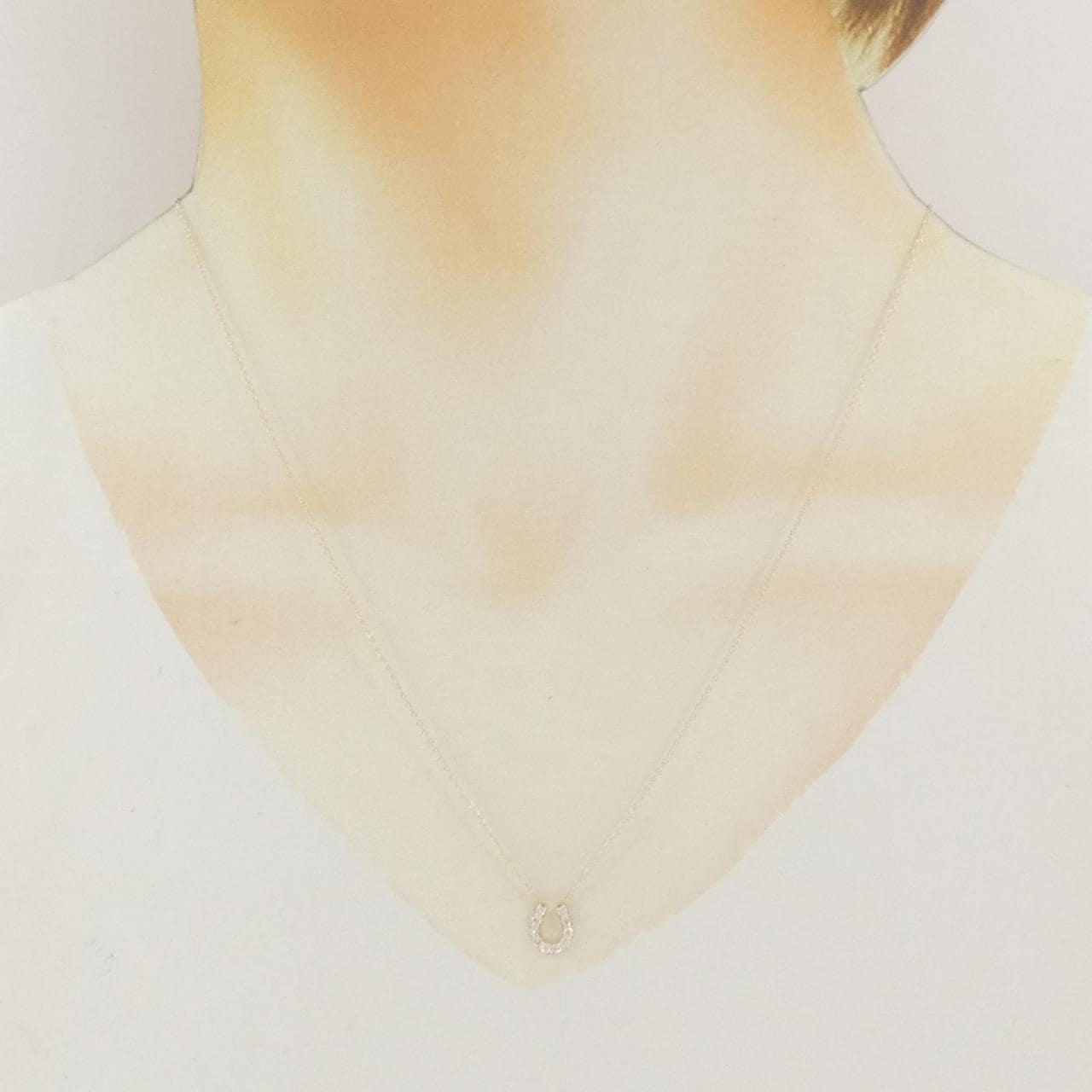 【リメイク】K10YG ホースシュー ダイヤモンド ネックレス 0.15CT