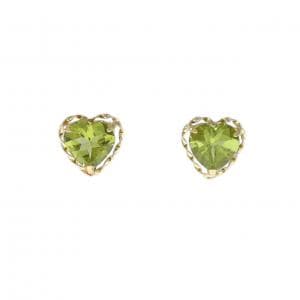 K18YG ハート ペリドット ピアス 2.00CT