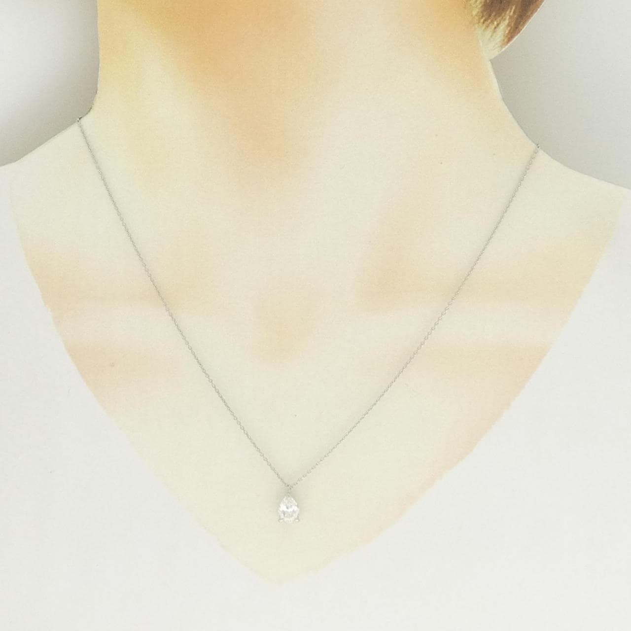 PT900/PT850 ダイヤモンド ネックレス 1.009CT G I1 ペアシェイプ