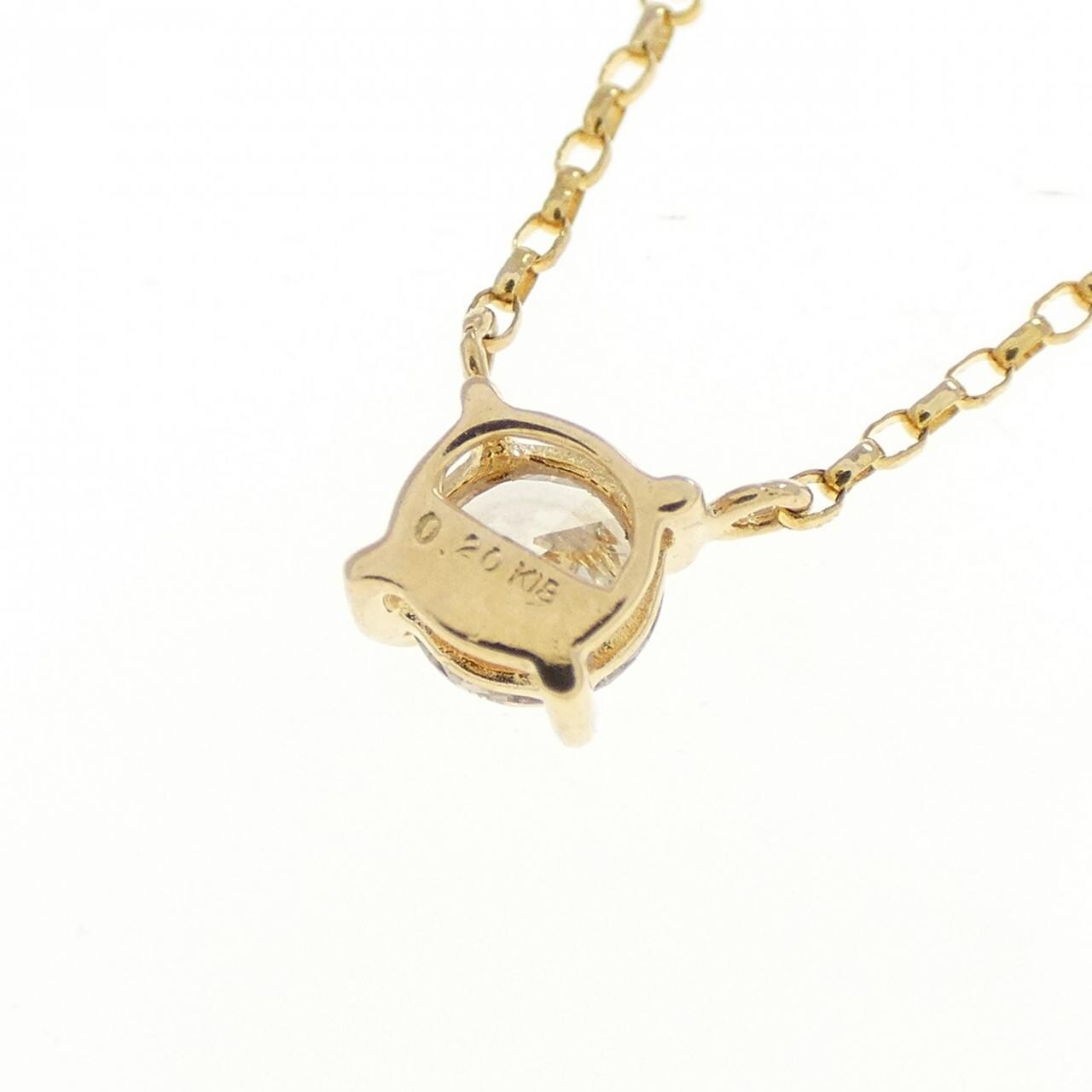 K18YG ソリティア ダイヤモンド ネックレス 0.20CT