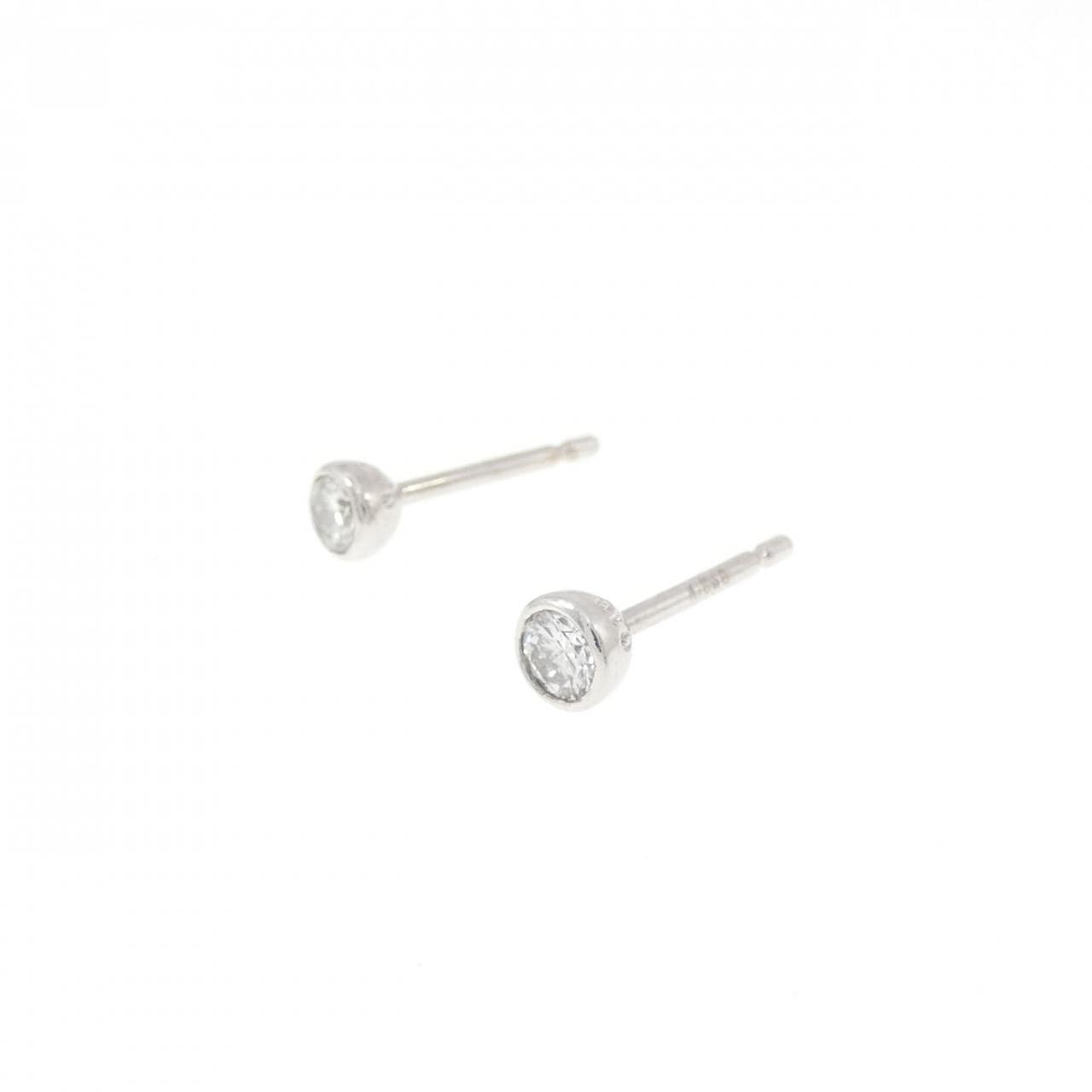 K18WG ソリティア ダイヤモンド ピアス 0.20CT