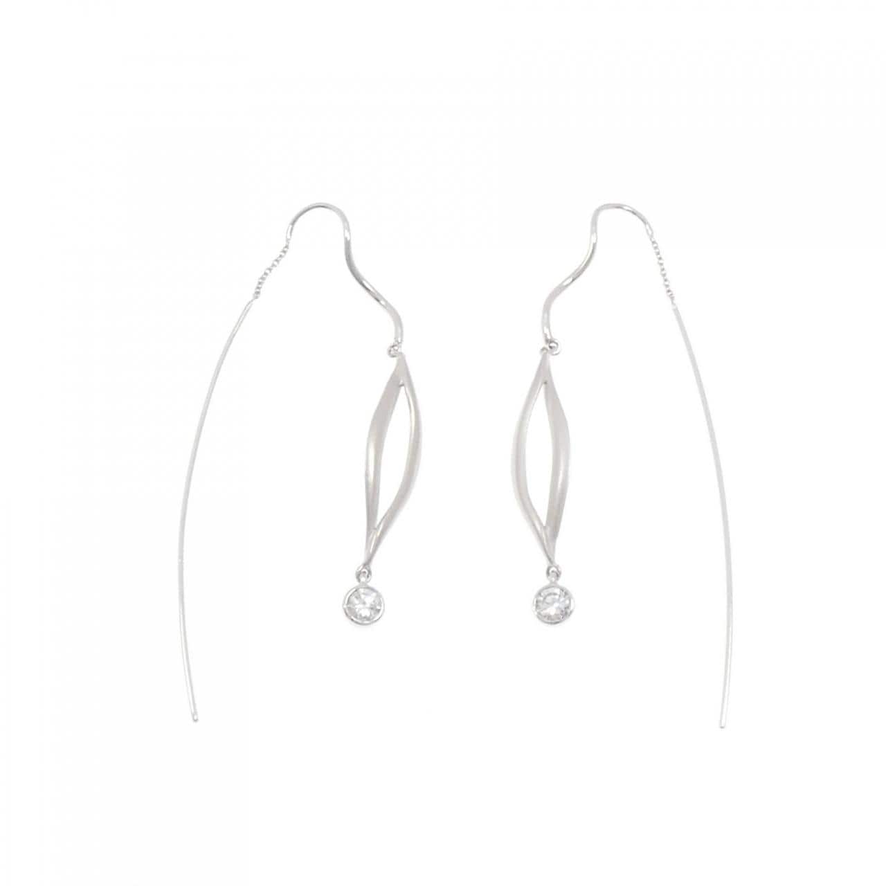 K18WG ダイヤモンド ピアス 0.411CT