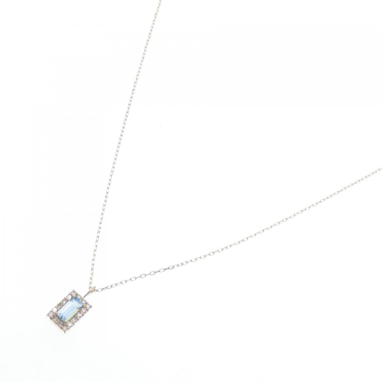 [BRAND NEW] K18YG Blue Topaz Necklace 0.10CT