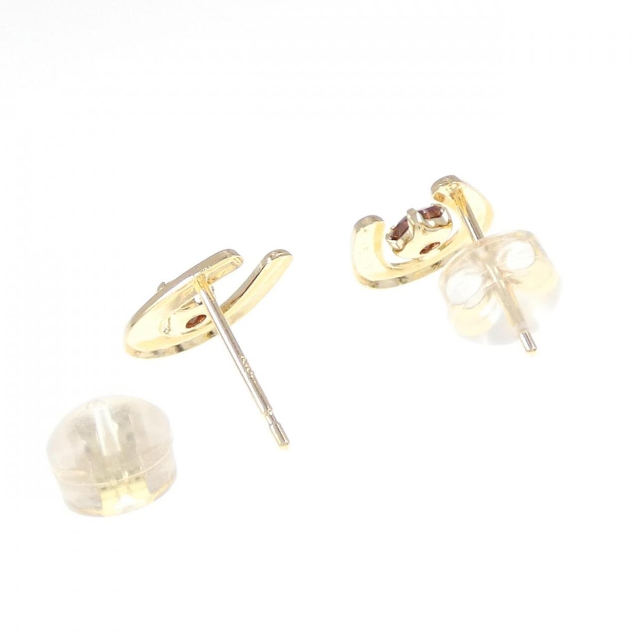 【新品】K18YG ガーネット ピアス