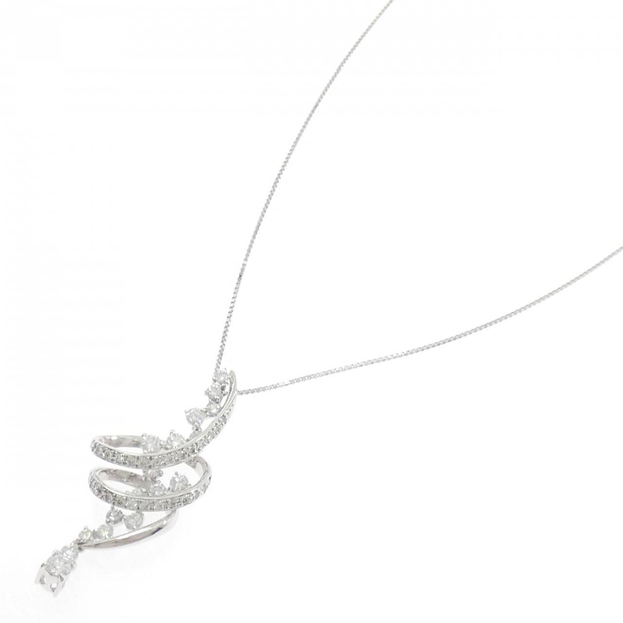 K18WG ダイヤモンド ネックレス 1.40CT