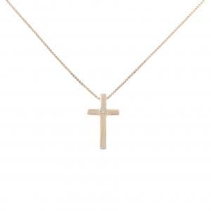 K18PG クロス ダイヤモンド ネックレス 0.01CT