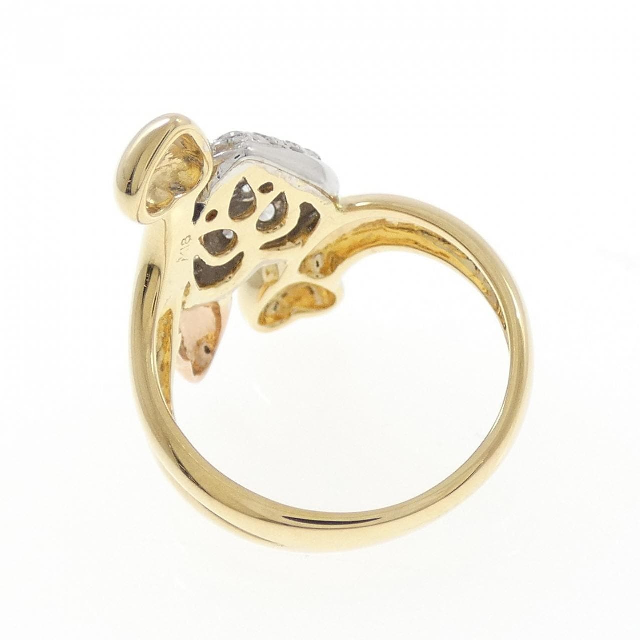 K18スリーカラー ハート ダイヤモンド リング 0.50CT