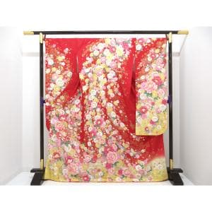 振袖　友禅金彩加工　刺繍入りボカシ染