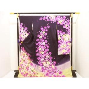 振袖　友禅加工　刺繍入りボカシ染