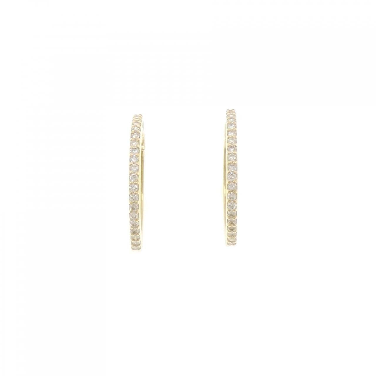 K18YG フープ ダイヤモンド ピアス 0.50CT
