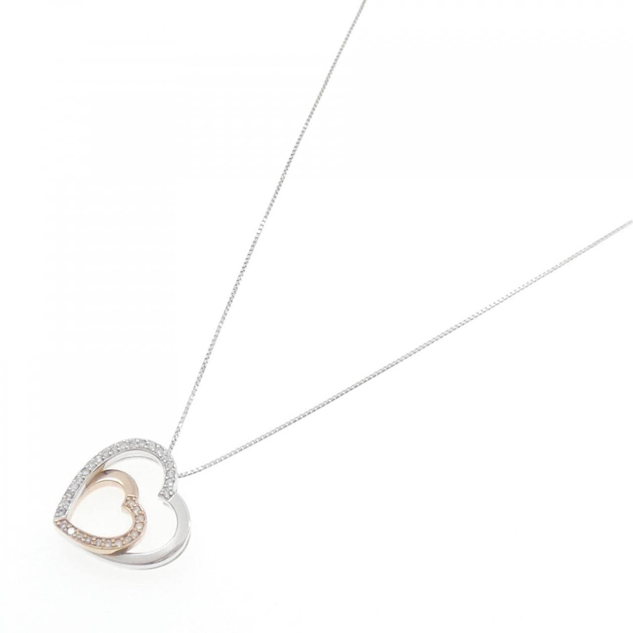 K18WG/K18PG ハート ダイヤモンド ネックレス 0.25CT