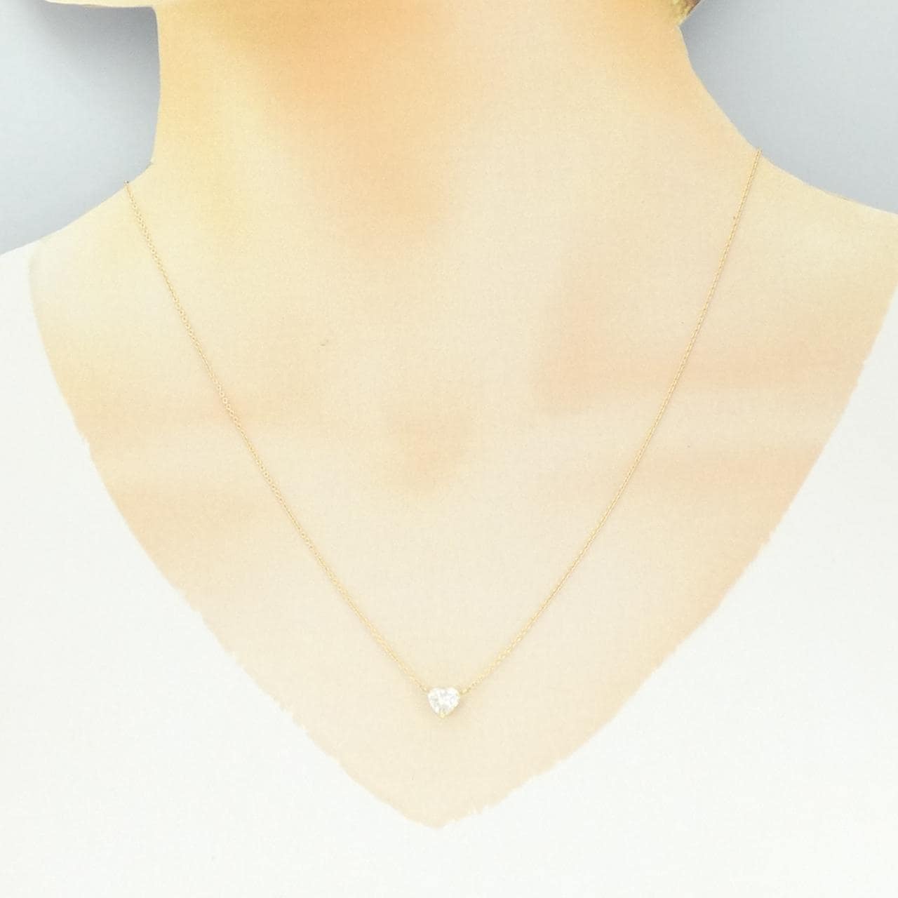 【リメイク】K18YG ダイヤモンド ネックレス 0.556CT H SI2 ハートシェイプ