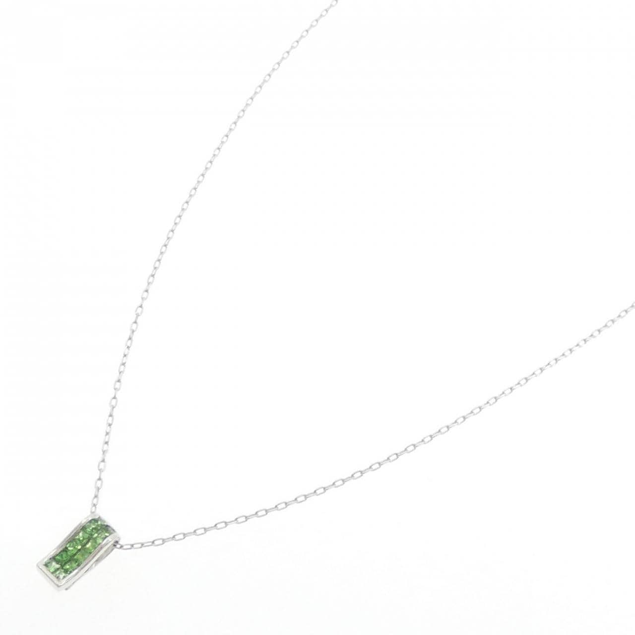 K18WG グリーンガーネット ネックレス 0.30CT
