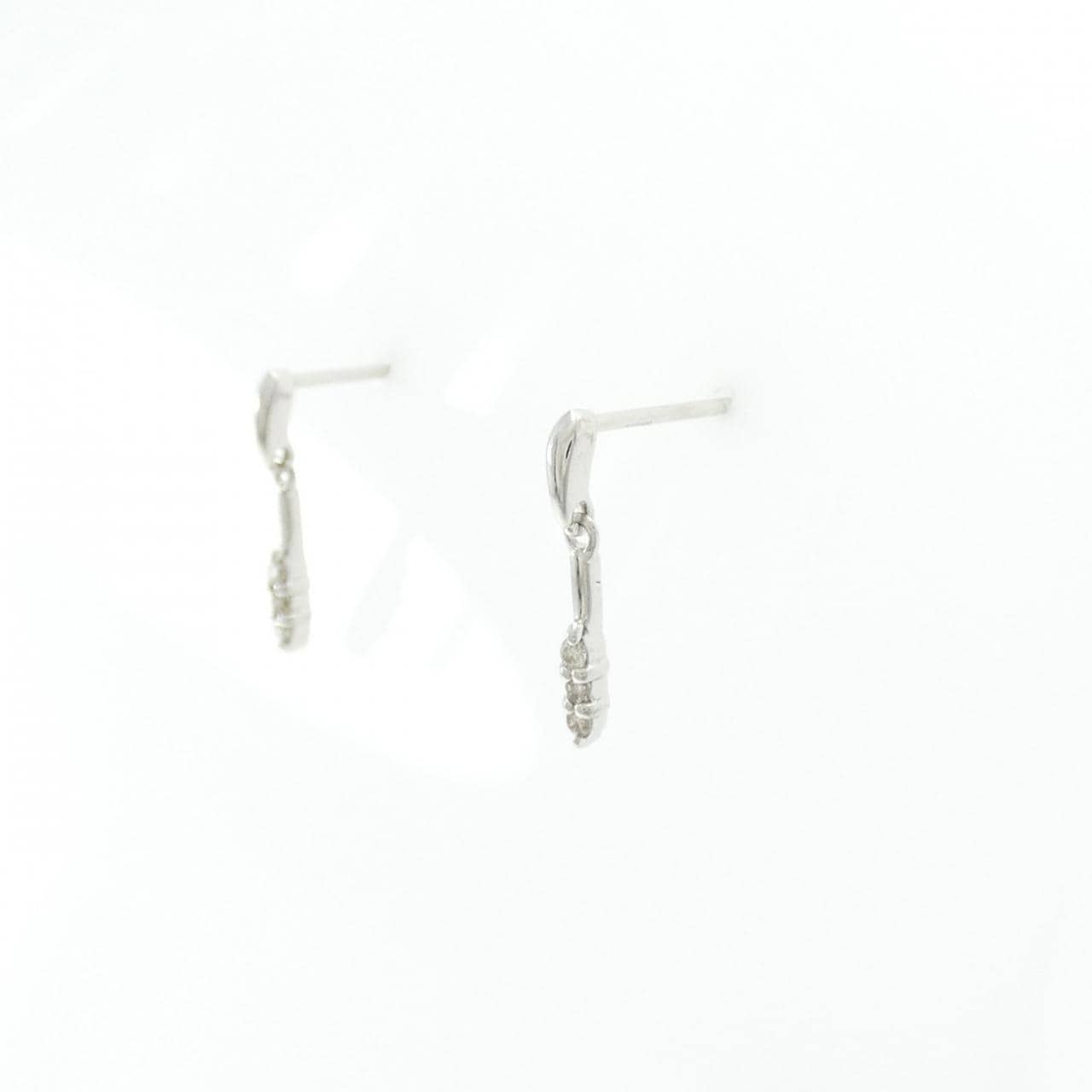 K18WG ダイヤモンド ピアス 0.06CT