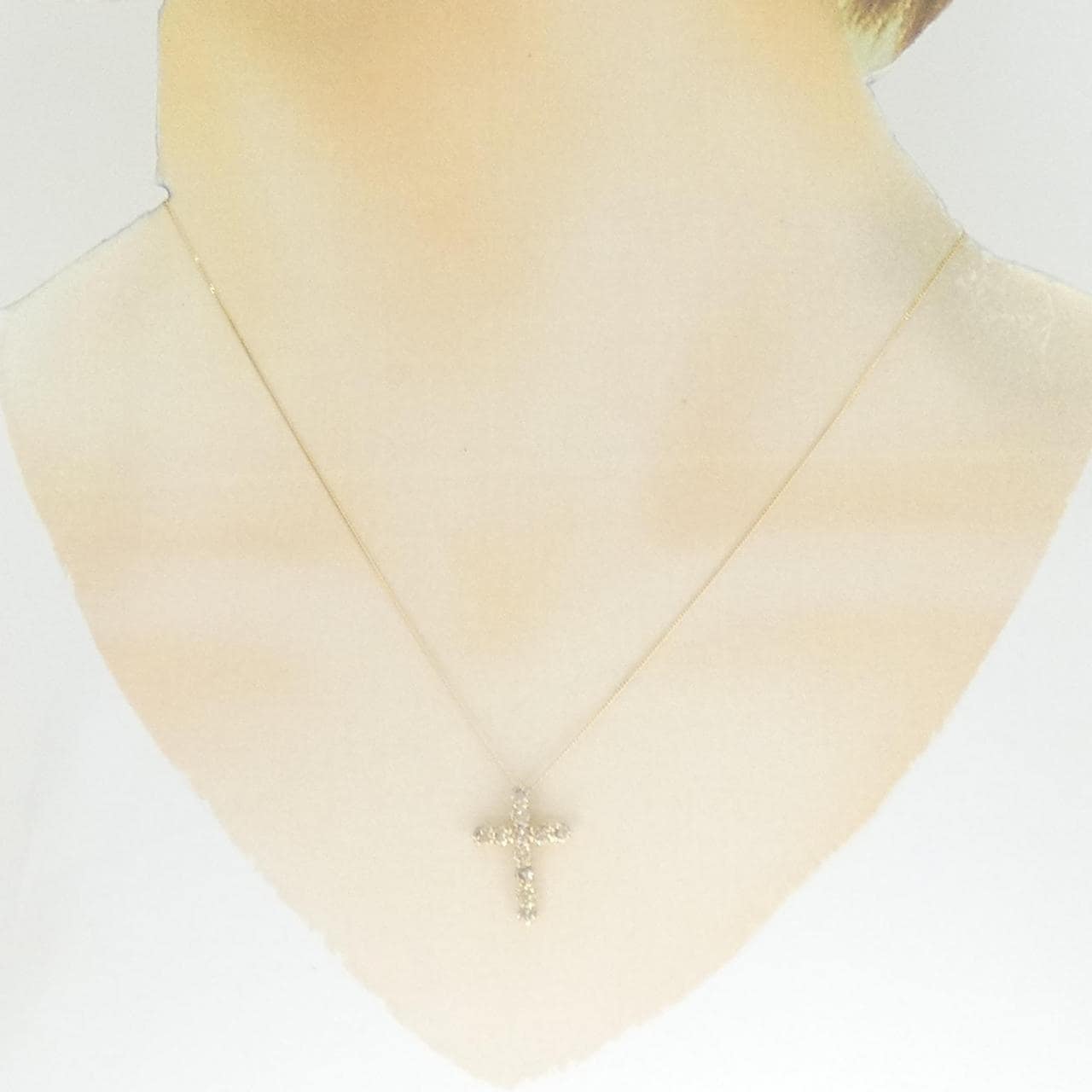 K18YG クロス ダイヤモンド ネックレス 0.90CT