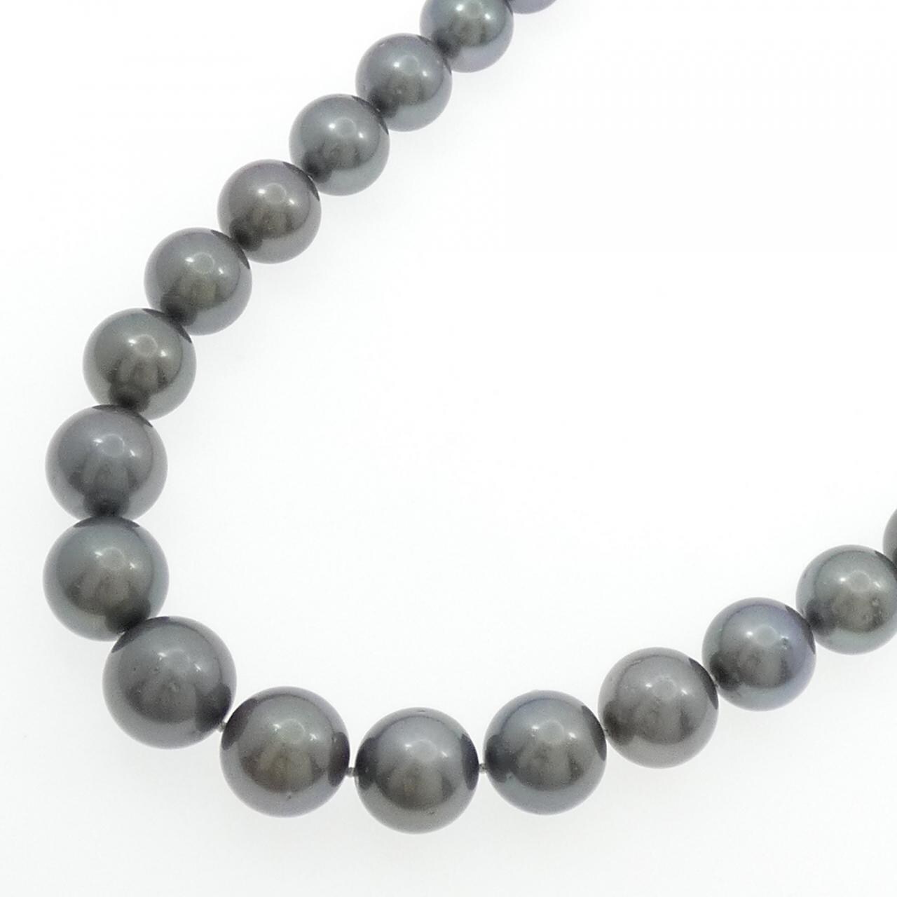 シルバークラスプ 黒蝶パール ネックレス 11-13.5mm