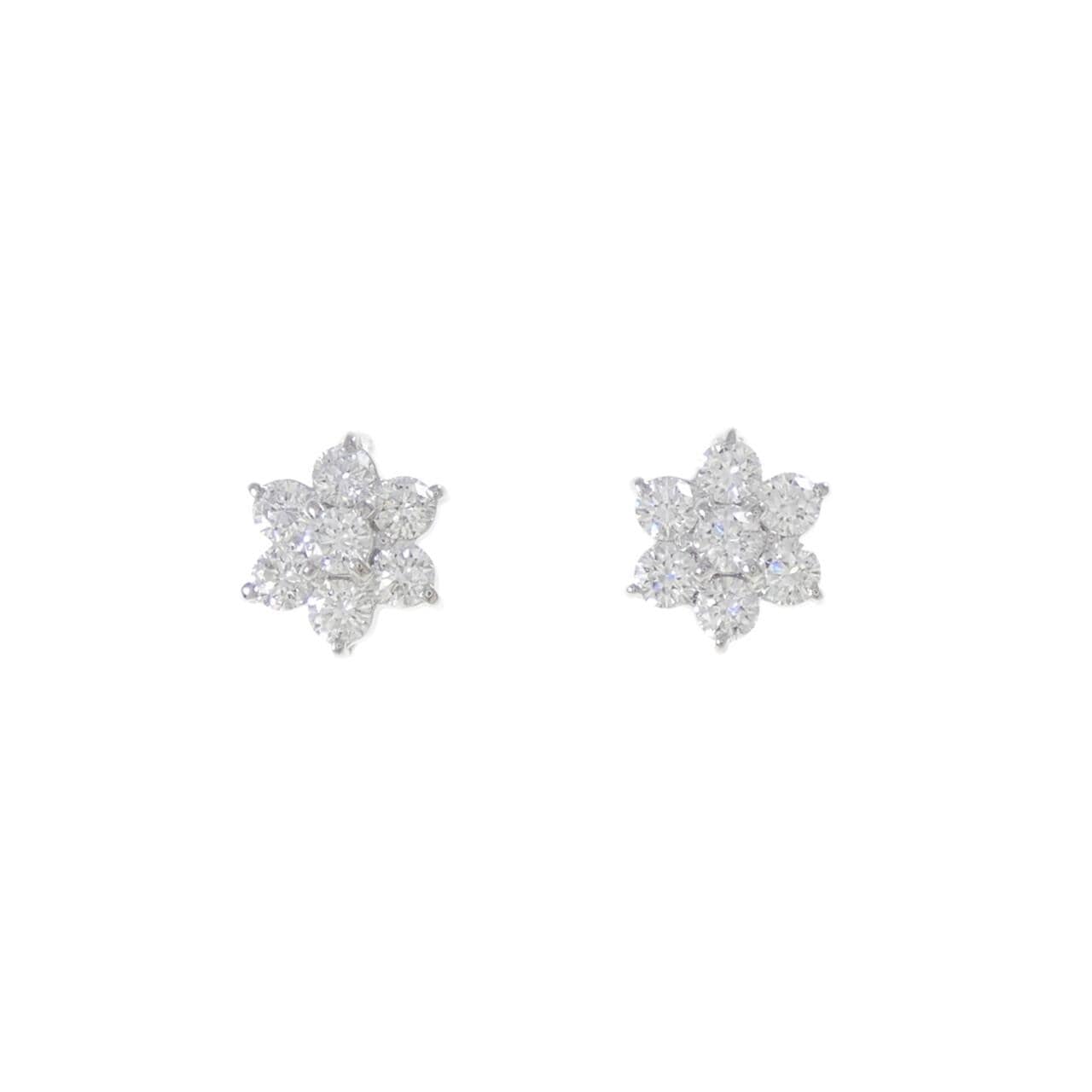 PT900 フラワー ダイヤモンド ピアス 1.00CT