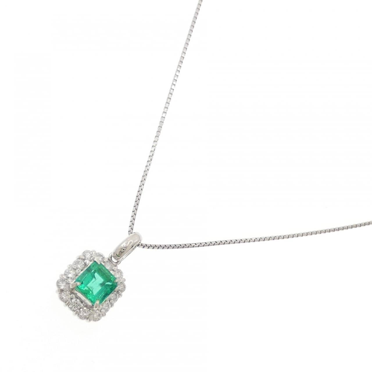 PT900/PT850 エメラルド ネックレス 0.86CT