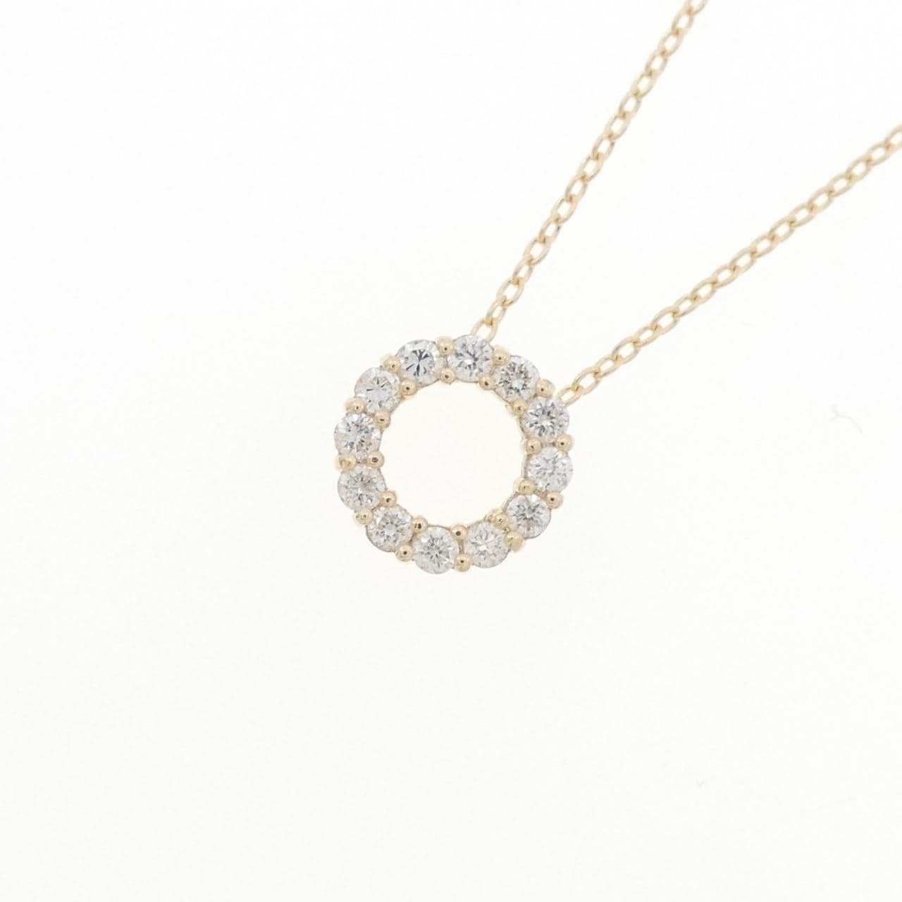 【リメイク】K10YG ダイヤモンド ネックレス 0.18CT