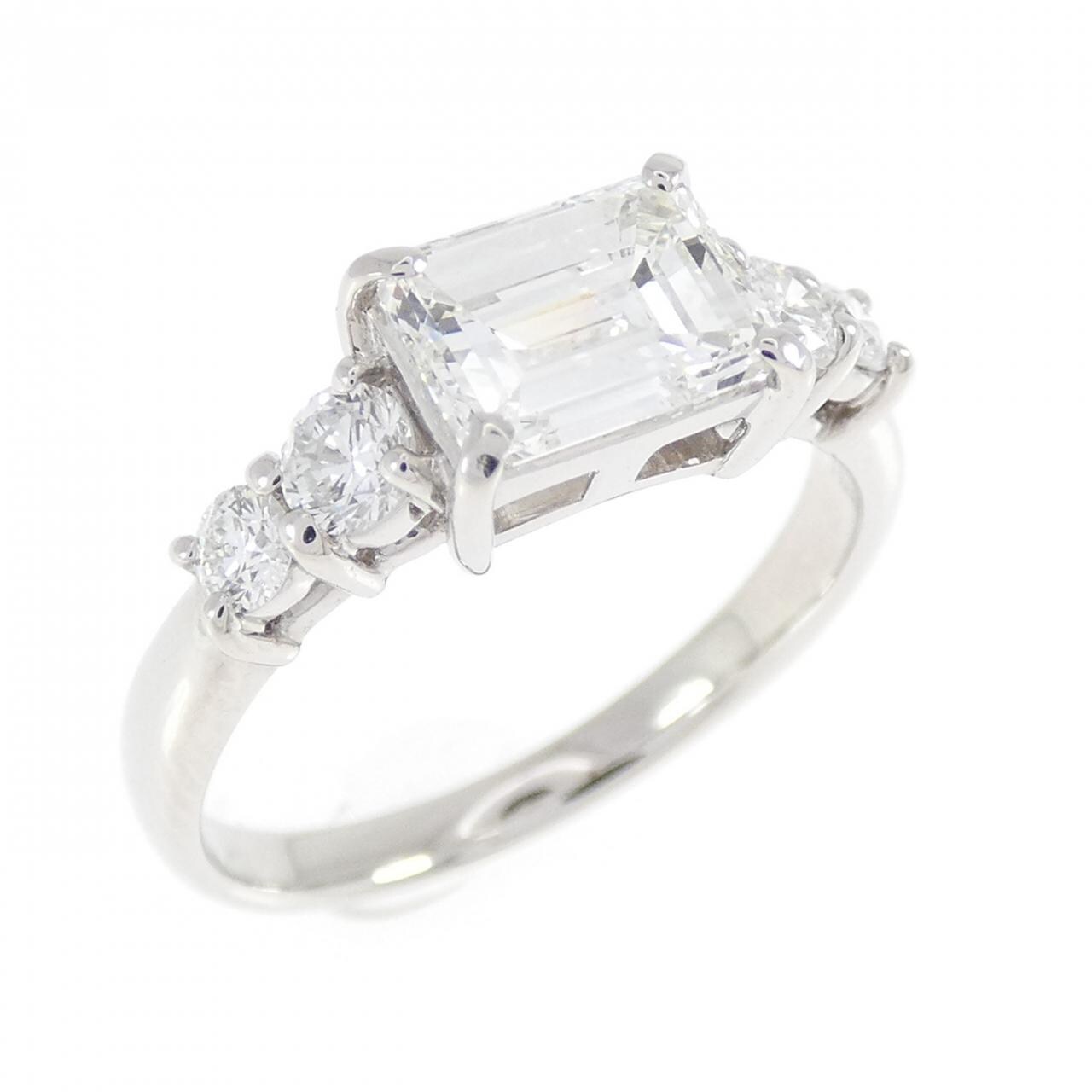 PT900 ダイヤモンド リング 1.026CT I VS2 エメラルドカット