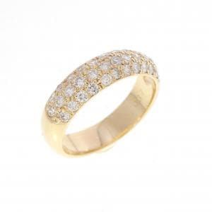 K18YG パヴェ ダイヤモンド ピンキーリング 0.37CT