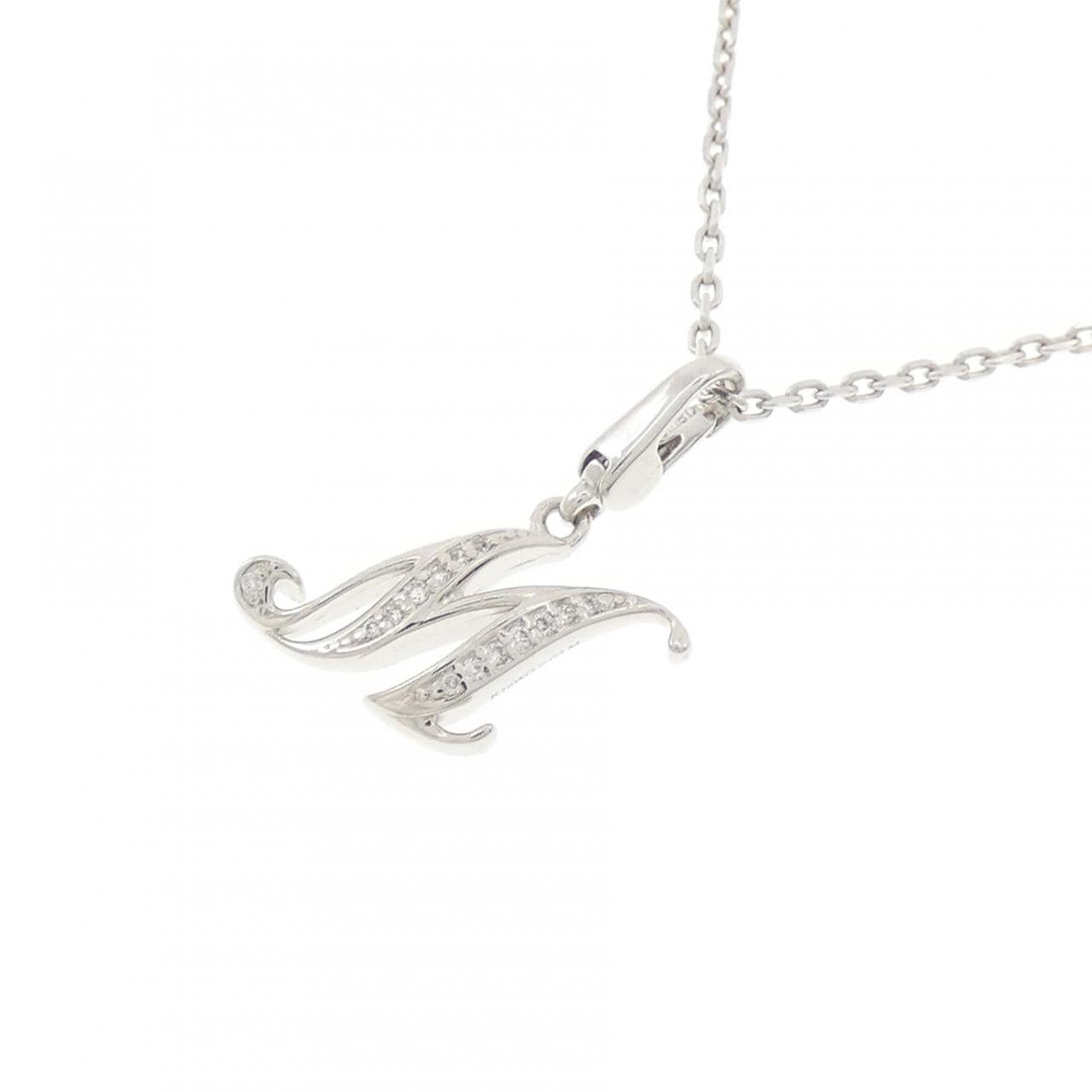 ユキザキ イニシャルM ダイヤモンド ネックレス 0.03CT