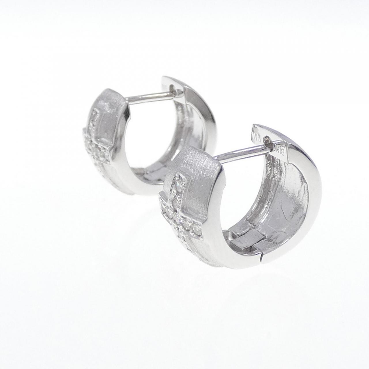 K18WG クロス ダイヤモンド ピアス 0.2CT www.krzysztofbialy.com