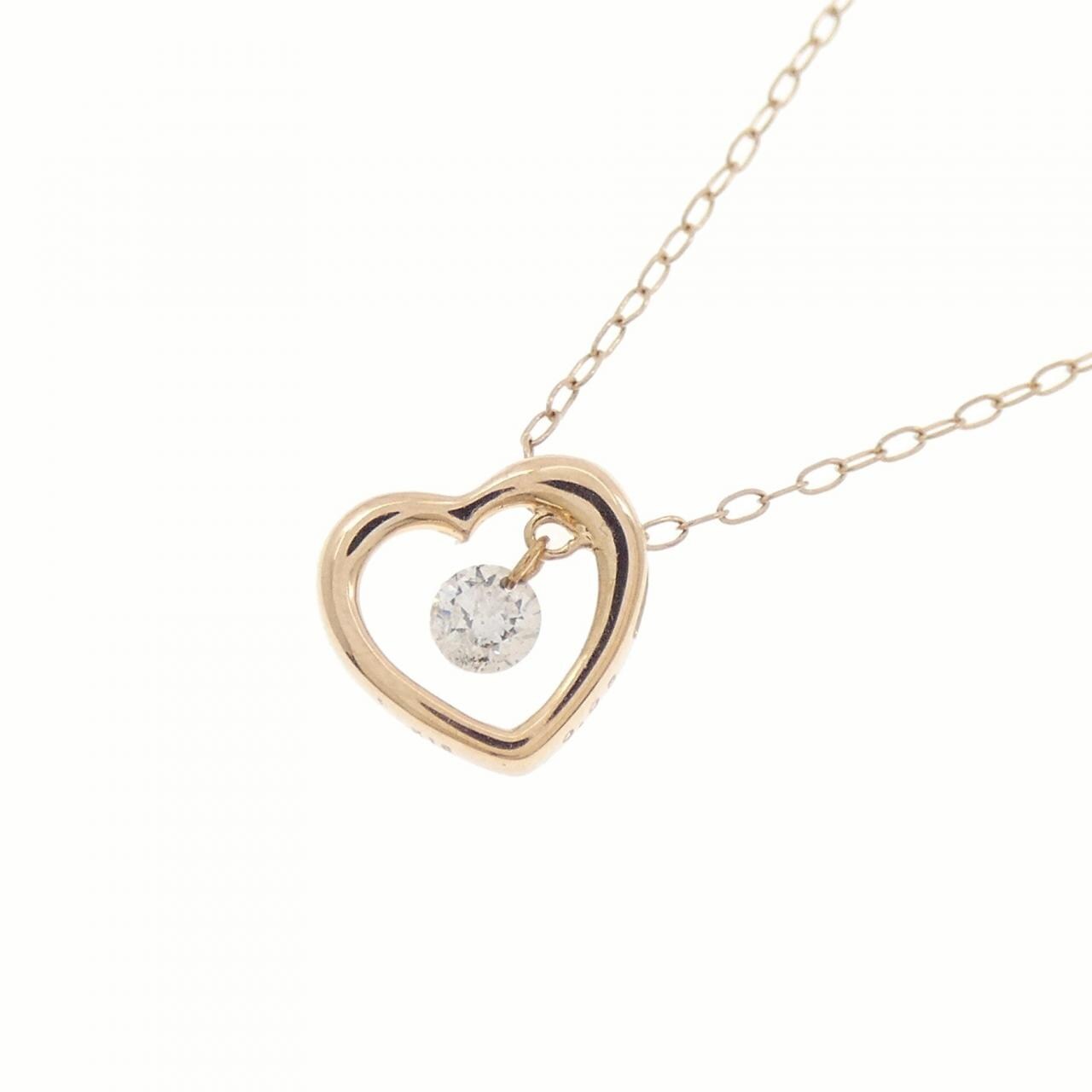 K18PG ハート ダイヤモンド ネックレス 0.08CT