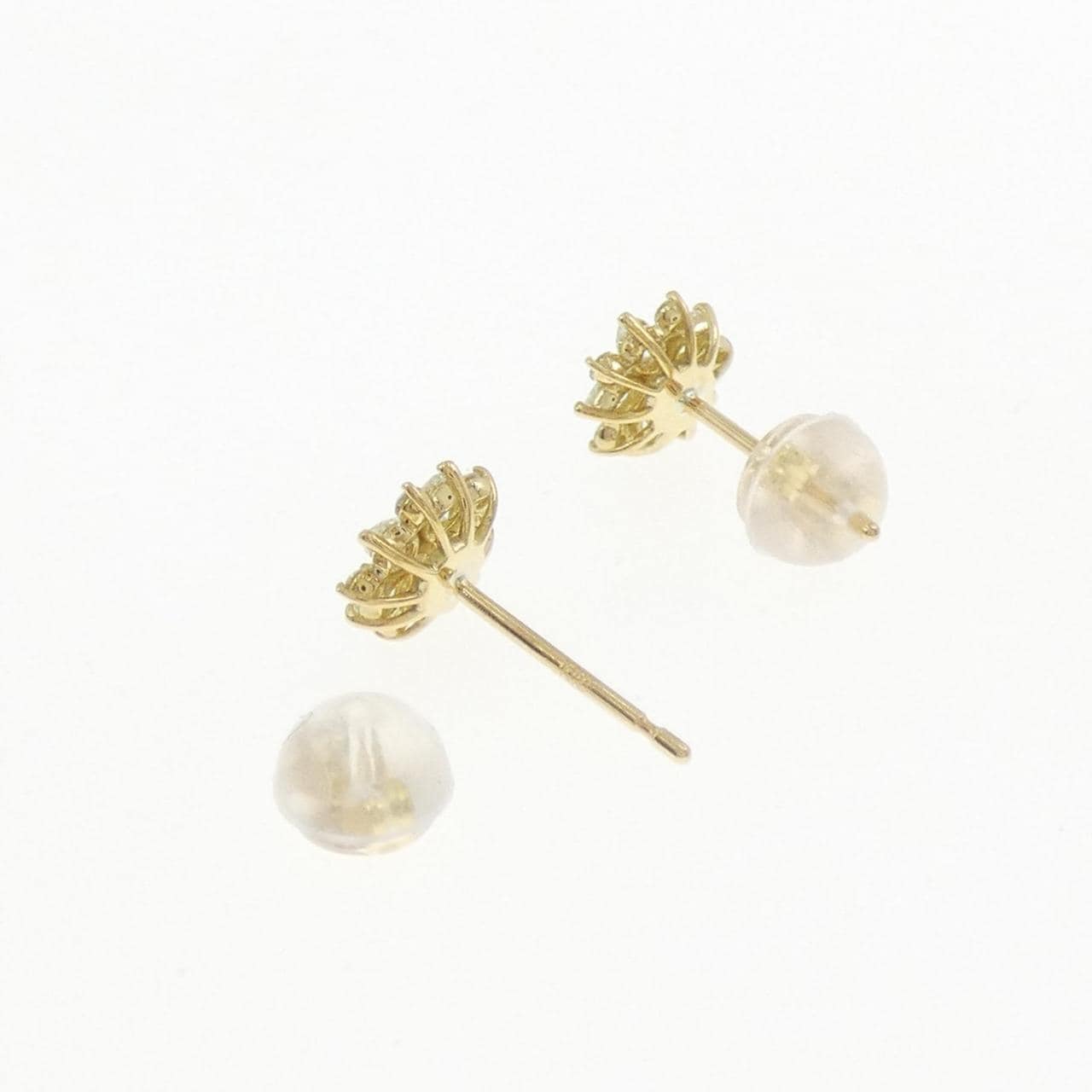【新品】K18YG フラワー ダイヤモンド ピアス 0.30CT