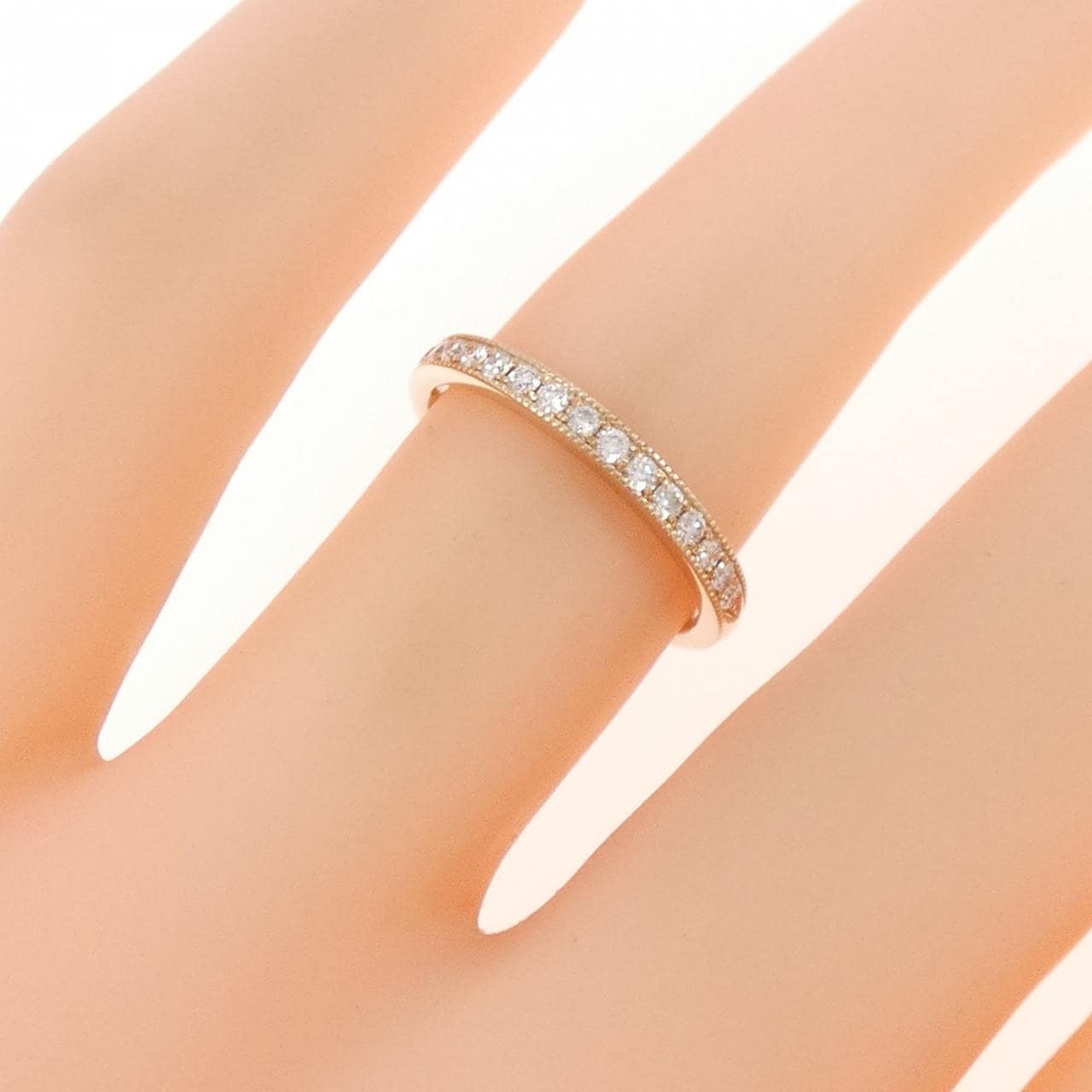 K18PG ハーフエタニティ ダイヤモンド リング 0.15CT