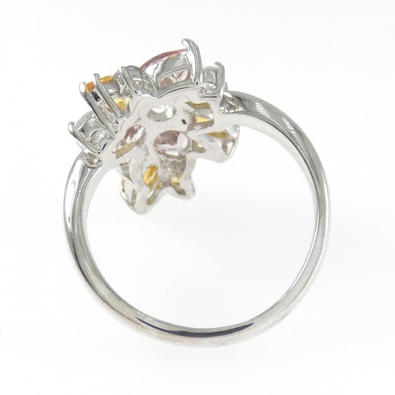 K18WG カラーストーン リング