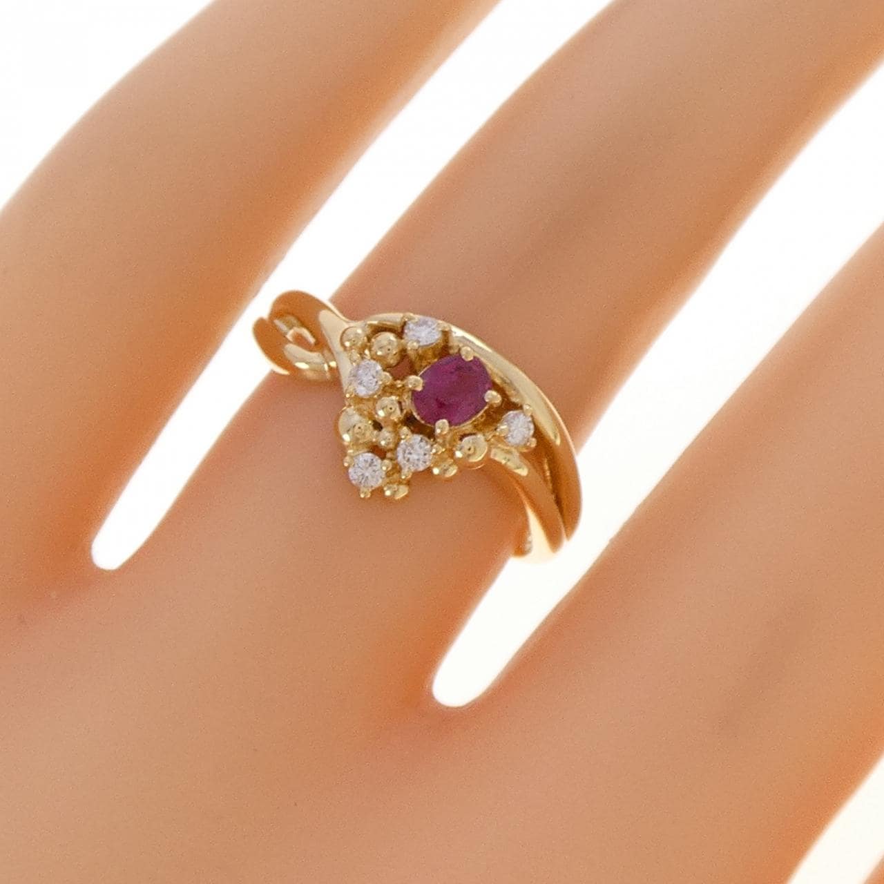 K18YG ルビー リング 0.23CT