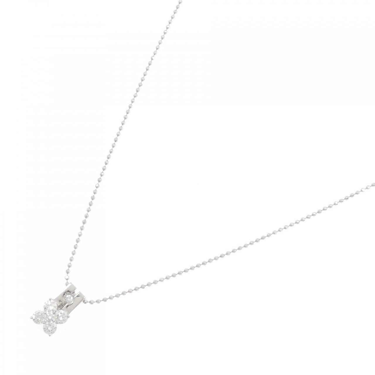 PT900/PT850 フラワー ダイヤモンド ネックレス 0.30CT