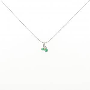 K18/PT900/PT850 エメラルド ネックレス 0.13CT