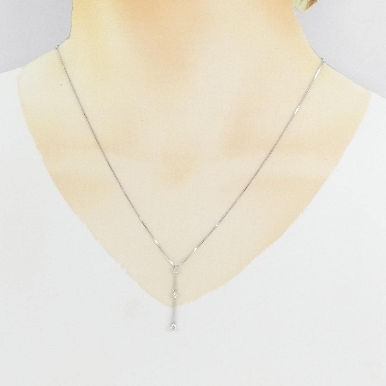 K18WG ダイヤモンド ネックレス 0.12CT