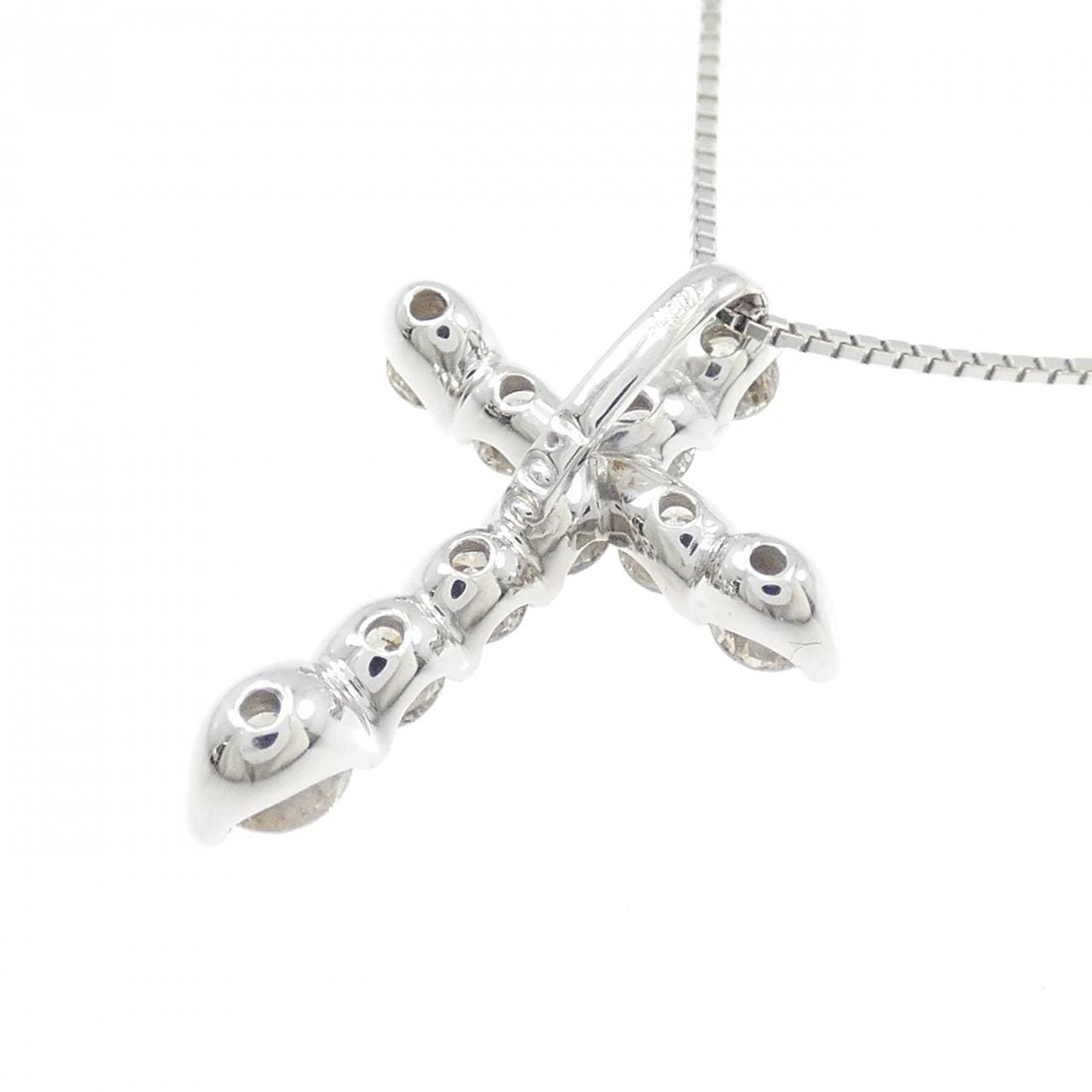 K18WG クロス ダイヤモンド ネックレス 1.00CT