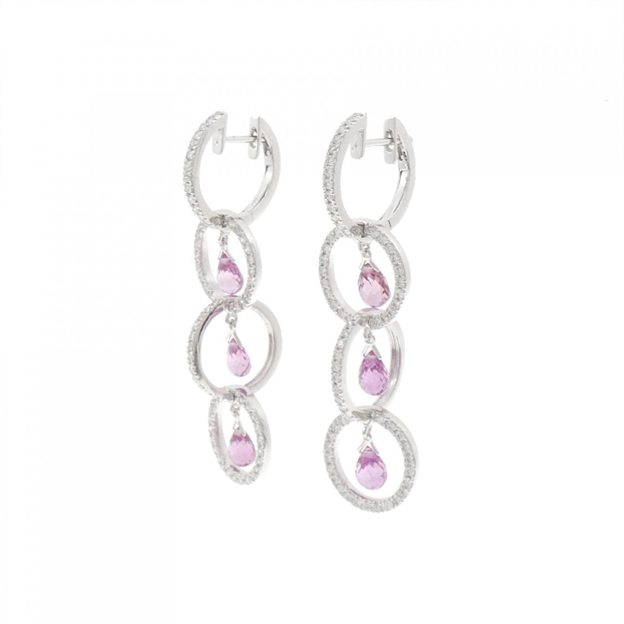 K18WG藍寶石耳釘