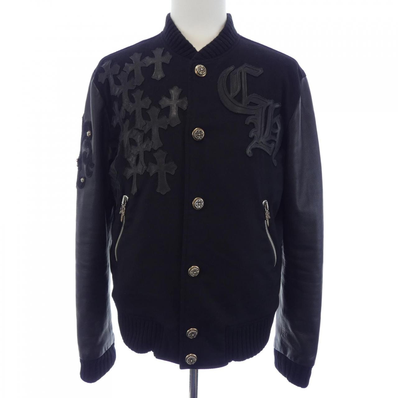 クロムハーツ CHROME HEARTS レターマン LETTERMAN CHマルチレザーパッチ　レザースリーブ 2225-304-9840 スタジャン