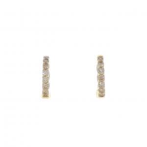 K18YG/PT950 ダイヤモンド イヤリング 0.36CT