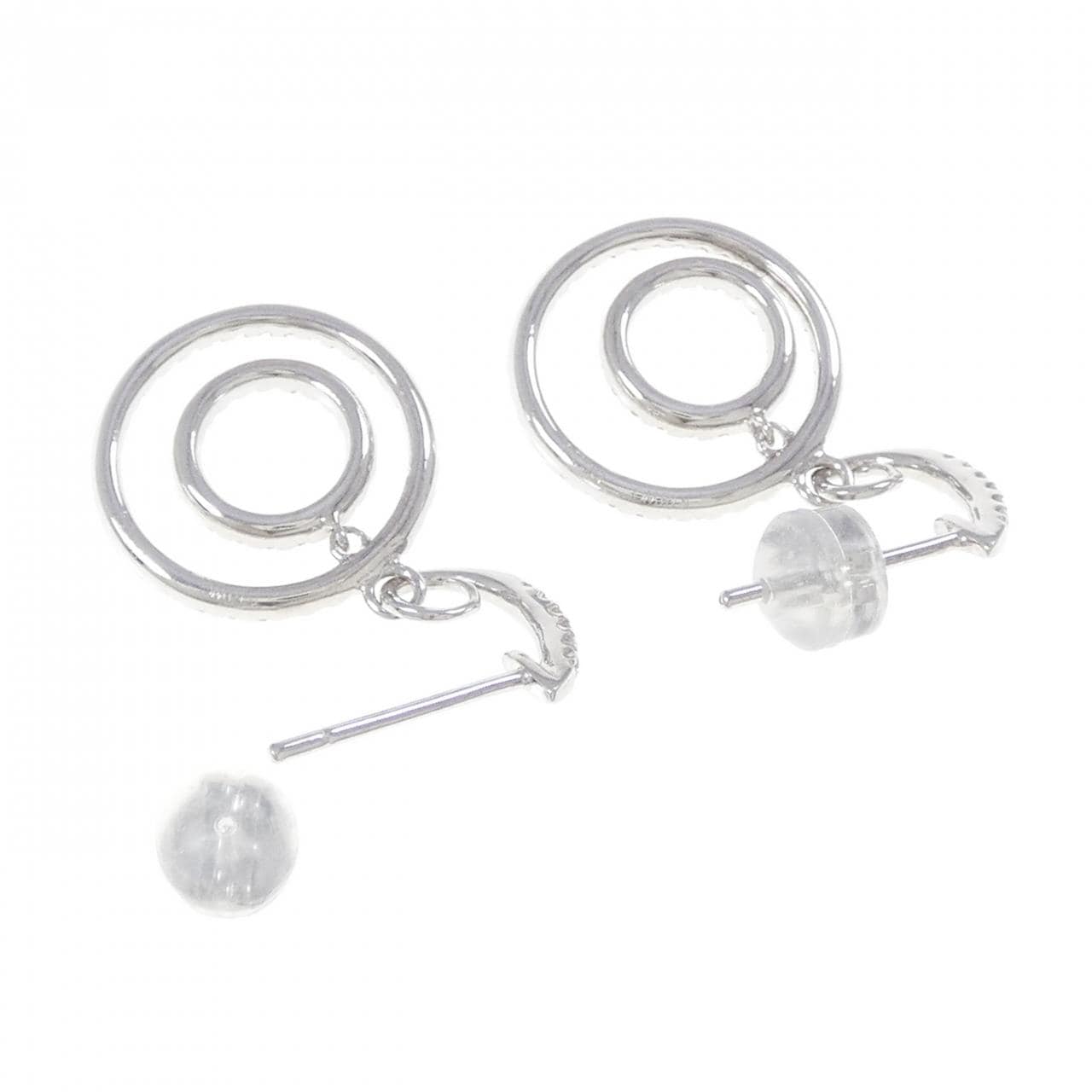 K18WG ダイヤモンド ピアス 0.68CT