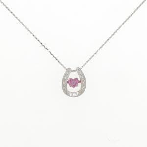 PT900/K18PG/PT850 サファイヤ ネックレス 0.327CT
