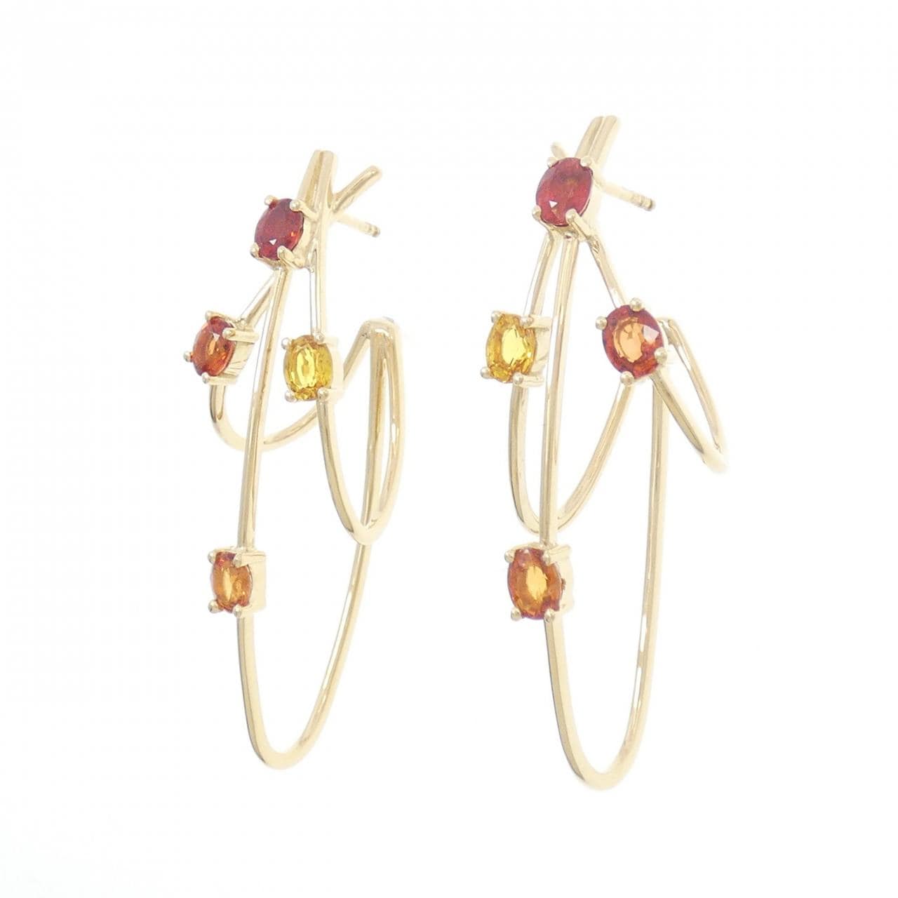 750YG藍寶石耳釘