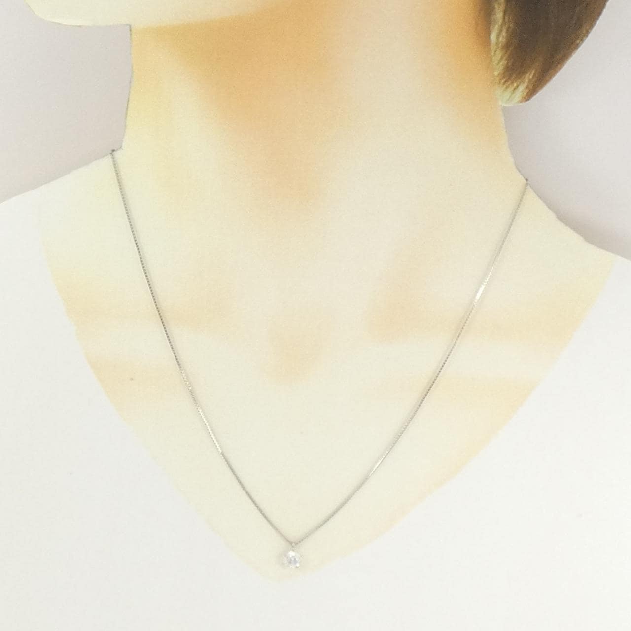 PT900/PT850 ソリティア ダイヤモンド ネックレス 0.534CT
